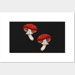 Toadstool Mushroom Fungi Repeating Pattern Posters and Art